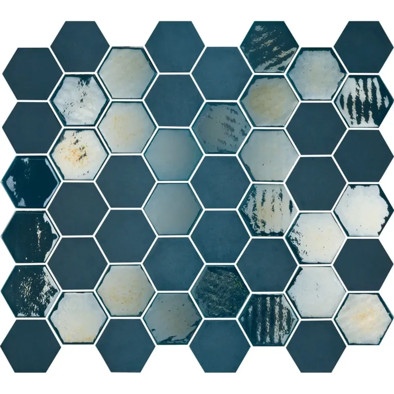 The Mosaic Factory Valencia hexagon glasmozaïek tegels 28x33 blauw Goedkoop