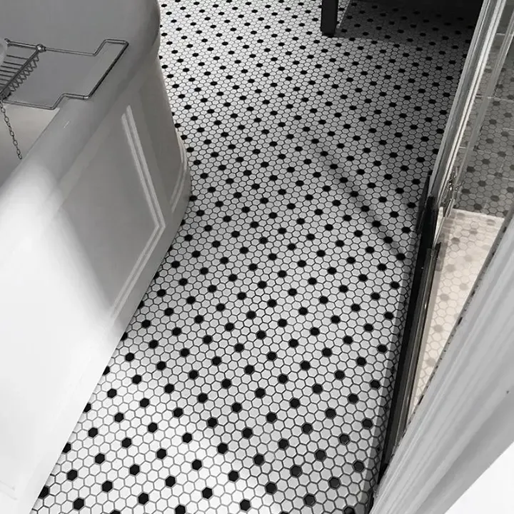 Speciale Aanbieding The Mosaic Factory London hexagon mozaïek tegels 26x30 wit/zwart 18