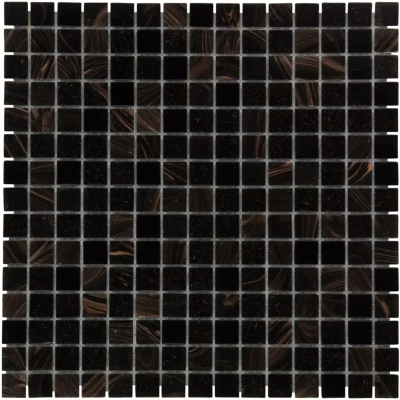 Premium The Mosaic Factory Amsterdam vierkante glasmozaïek tegels 32x32 zwart/goud mix