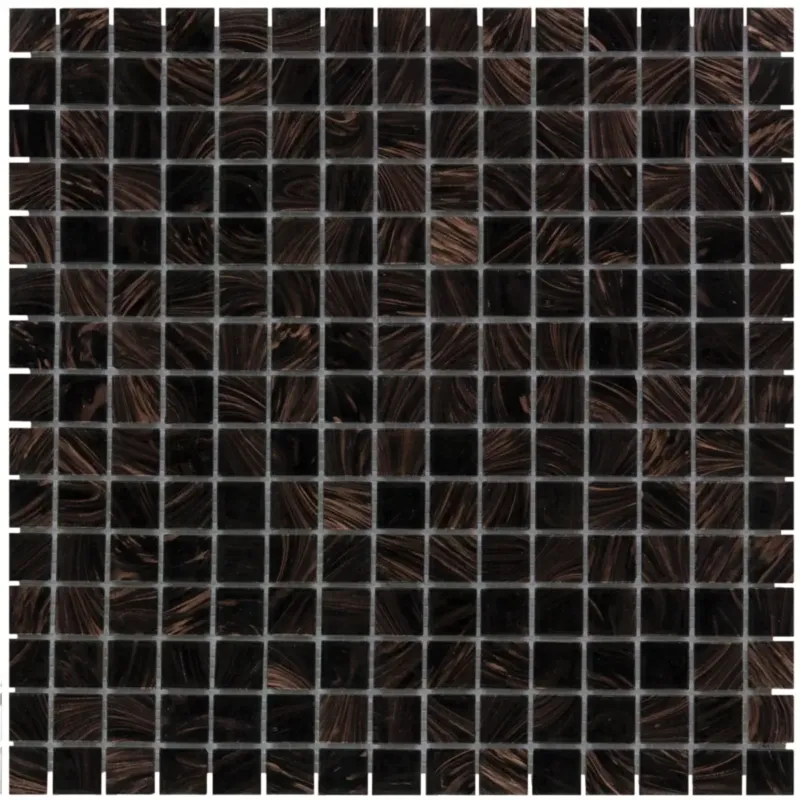 Koopje The Mosaic Factory Amsterdam vierkante glasmozaïek tegels 32x32 zwart met gouden accenten