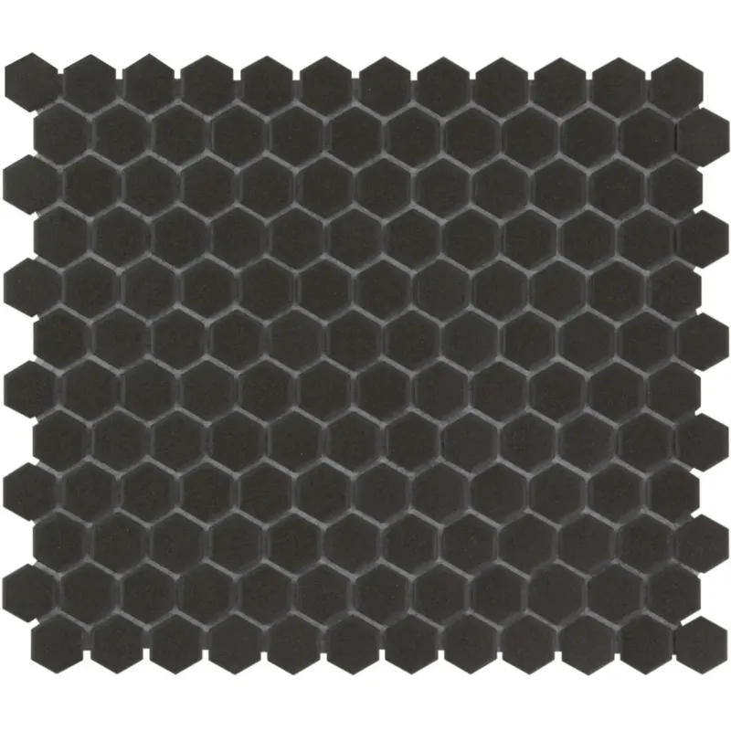 The Mosaic Factory London kleine hexagon mozaïek tegels 26x30 zwart Premium