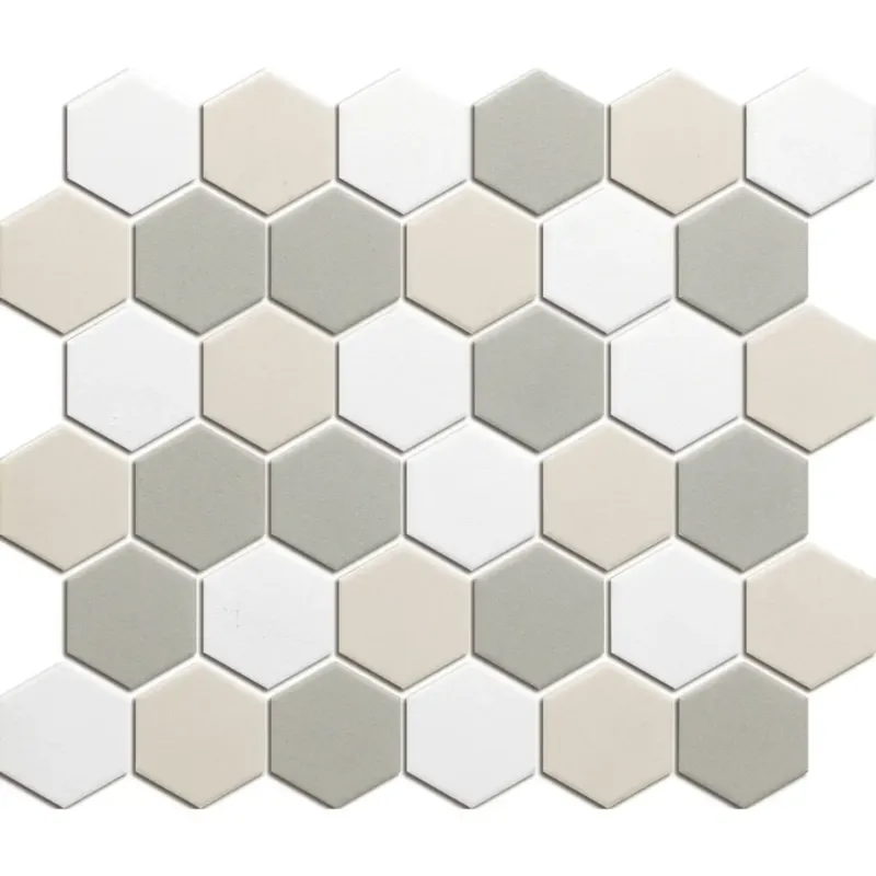 The Mosaic Factory London hexagon mozaïek tegels 28x33 wit mix Koopje