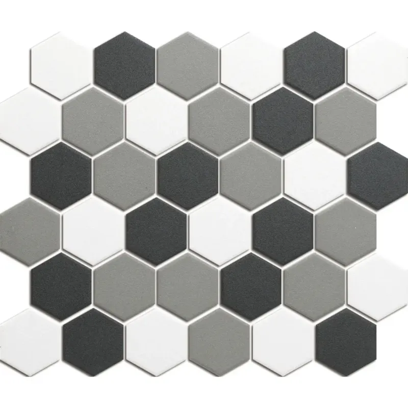 The Mosaic Factory London hexagon mozaïek tegels 28x33 contrast mix Finale Uitverkoop