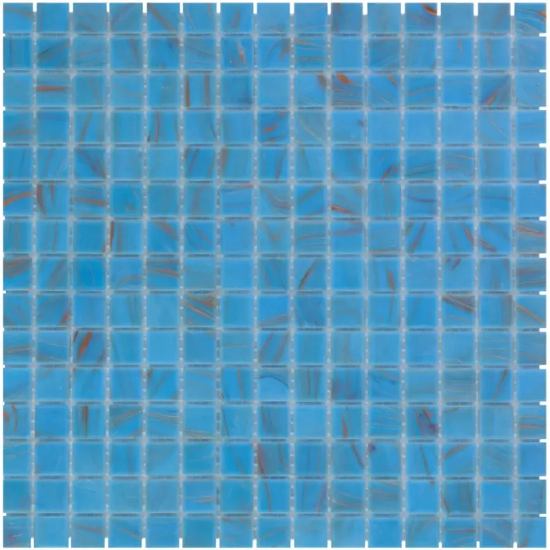 Meest Verkocht The Mosaic Factory Amsterdam vierkante glasmozaïek tegels 32x32 lichtblauw met gouden accenten