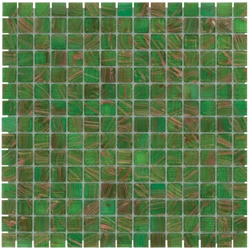 Nu Kopen The Mosaic Factory Amsterdam vierkante glasmozaïek tegels 32x32 groen met gouden accenten