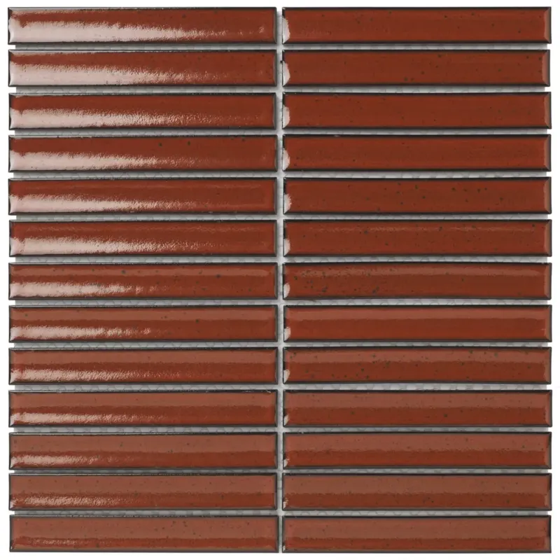 The Mosaic Factory Sevilla smalle vinger 2cm mozaïek tegels 30x30 terra red Favoriet