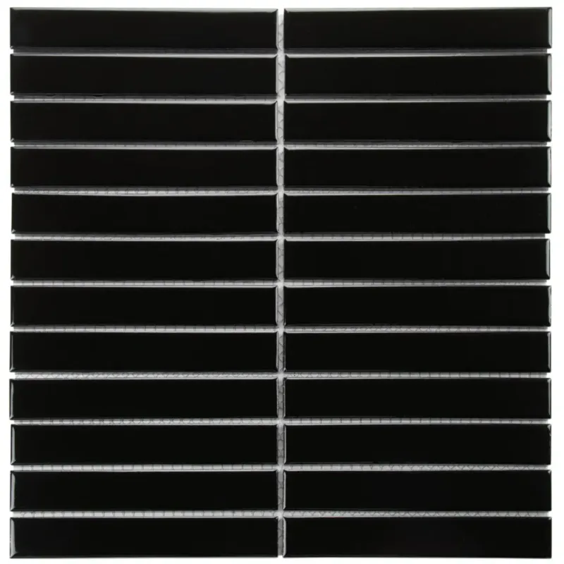 The Mosaic Factory Sevilla smalle vinger 2.2cm mozaïek tegels 30x30 zwart Aanbieding