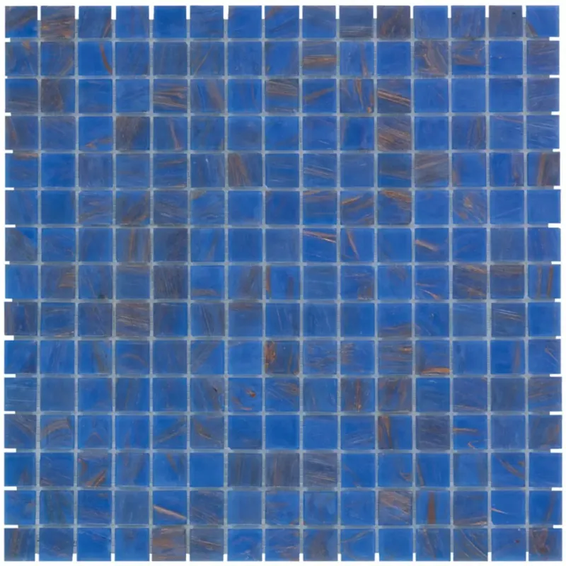Dagaanbieding The Mosaic Factory Amsterdam vierkante glasmozaïek tegels 32x32 blauw met gouden accenten