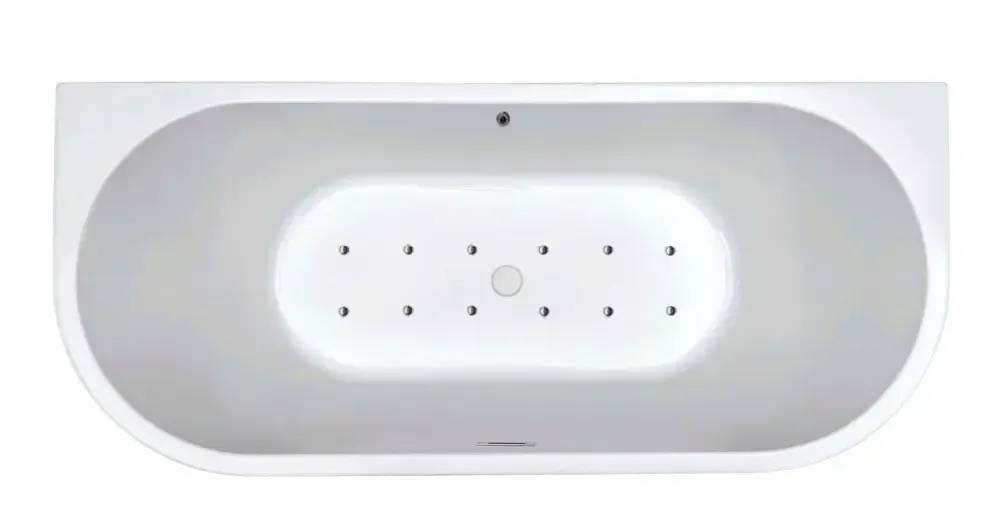 Laatste Kans Mueller Back to wall bubbelbad 180x80cm 12 RVS aerojets elektrisch mat wit