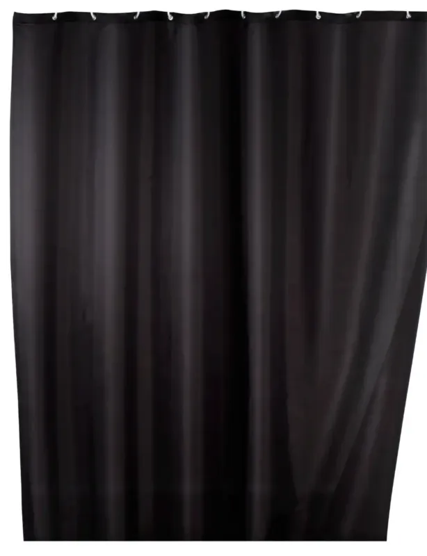 Wenko anti-schimmel douchegordijn 180x200cm polyester uni zwart inclusief ringen Goedkoop