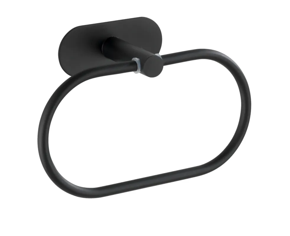 Wenko Orea turbo-loc handdoekring RVS zwart mat Bestseller