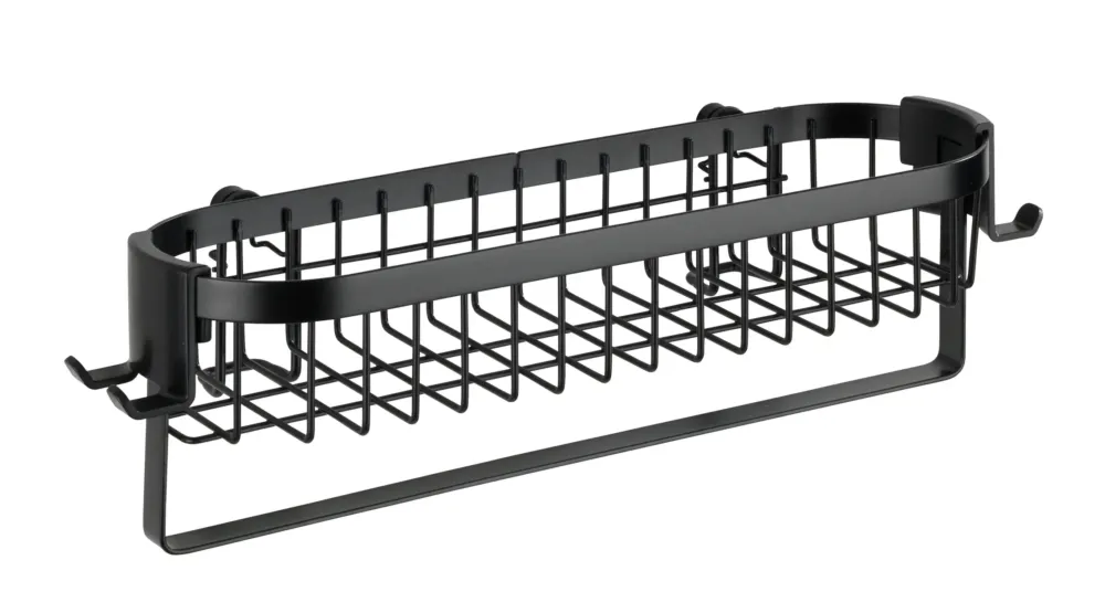 Wenko Classic Plus wandrek met handdoekhouder en haken zwart Weekendaanbieding