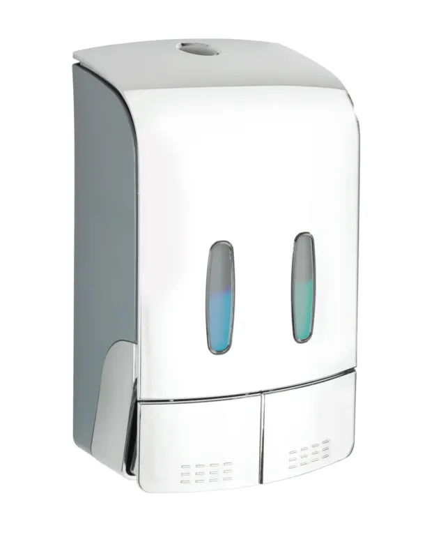 Wenko Tartas desinfectie & zeep wanddispenser 2x480 ml kunststof chroom Beperkte Voorraad