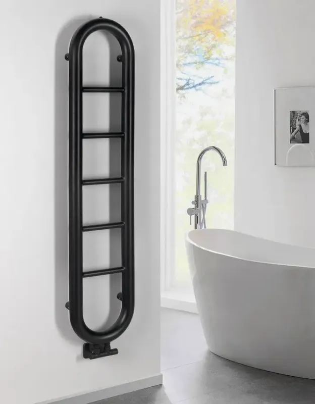 Premium Sapho Horizon handdoekradiator 33x150cm zwart mat 251W