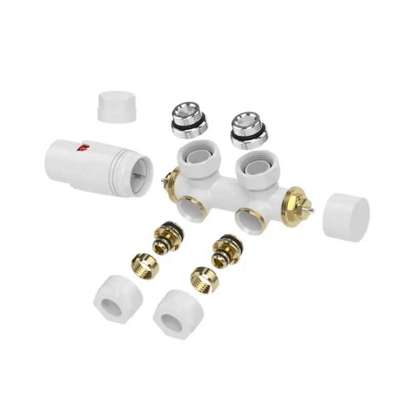 Mueller Nova thermostatisch onderblok set haaks glans wit Meest Verkocht