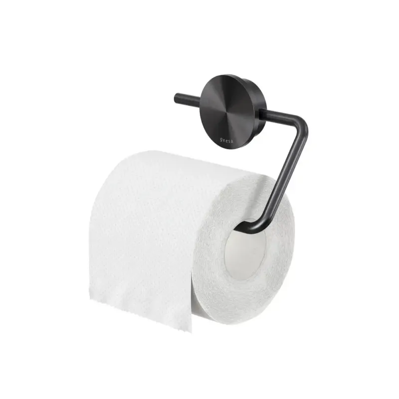 Koop Online Geesa Opal toiletrolhouder zonder klep zwart metaal geborsteld