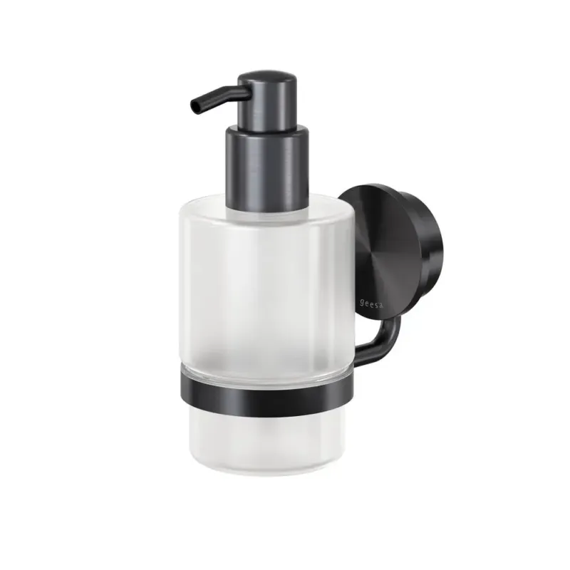 Geesa Opal zeepdispenser 200ml zwart metaal geborsteld Korting