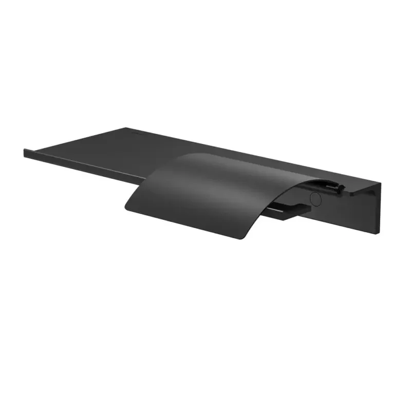 Uitverkoop Geesa Leev planchet 28cm met toiletrolhouder met klep zwart