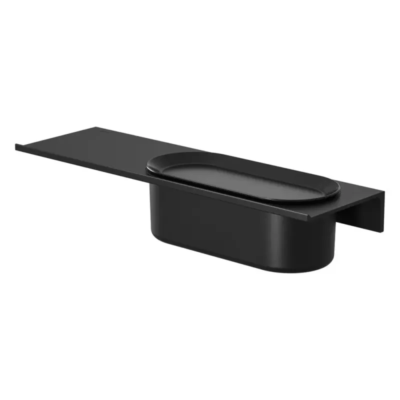 Korting Geesa Leev planchet 40cm met douchemand 23 cm zwart