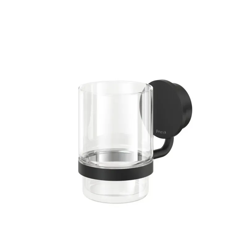 Geesa Opal glashouder met glas zwart Betaalbaar