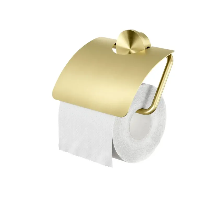 Veilige Betaling Geesa Opal toiletrolhouder met klep goud geborsteld