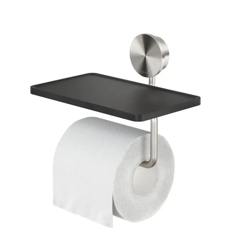 Laatste Kans Geesa Opal toiletrolhouder met planchet RVS geborsteld