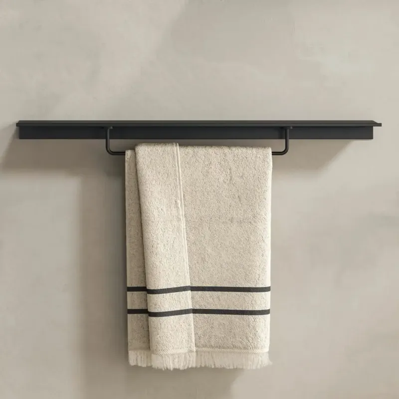 Geesa Leev planchet 80cm met handdoekrek 40cm zwart Weekendaanbieding