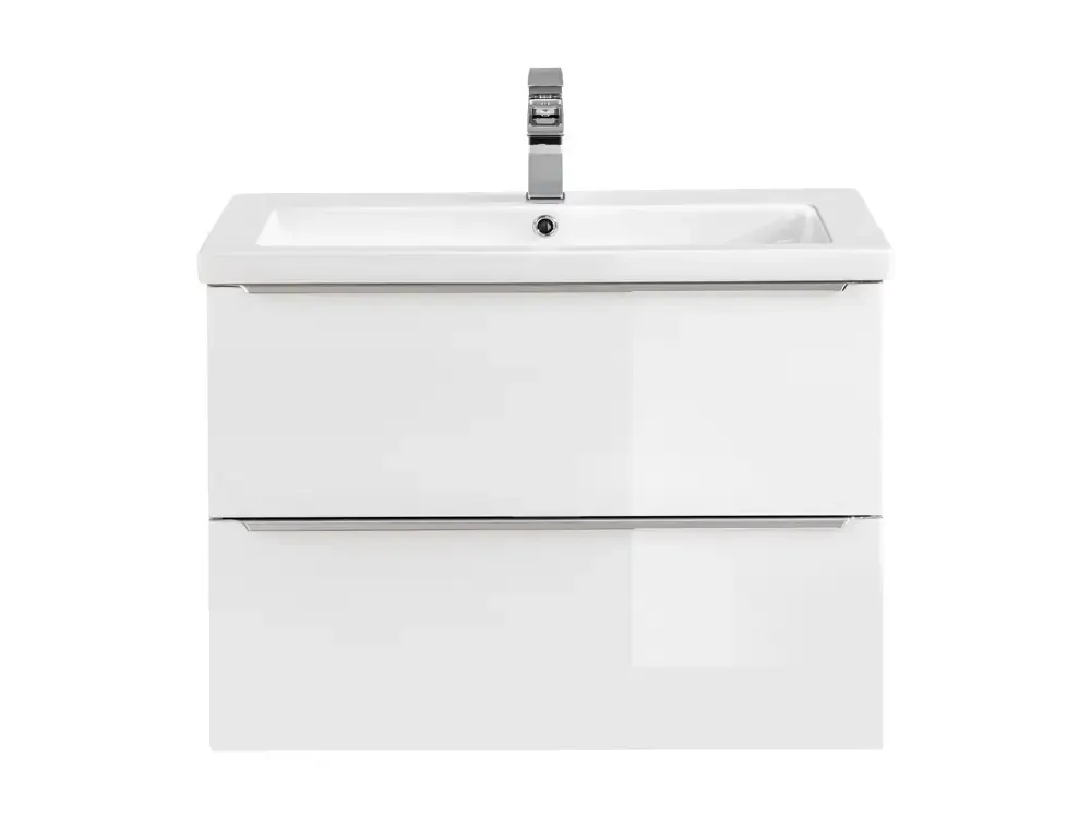 Meest Verkocht Comad Capri White badkamermeubel 80cm met witte wastafel en kraangat wit/eiken