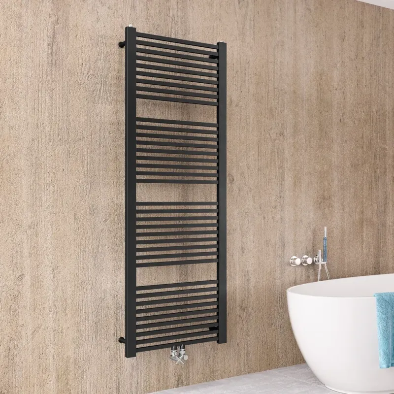 Bestel Nu Instamat Rim handdoekradiator 114x50cm zwart mat 634W