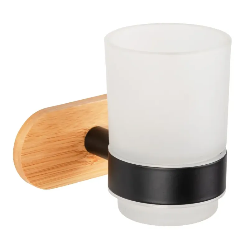 Wenko Orea Turbo-Loc Bamboo tandenborstelbeker zwart mat Betaalbaar