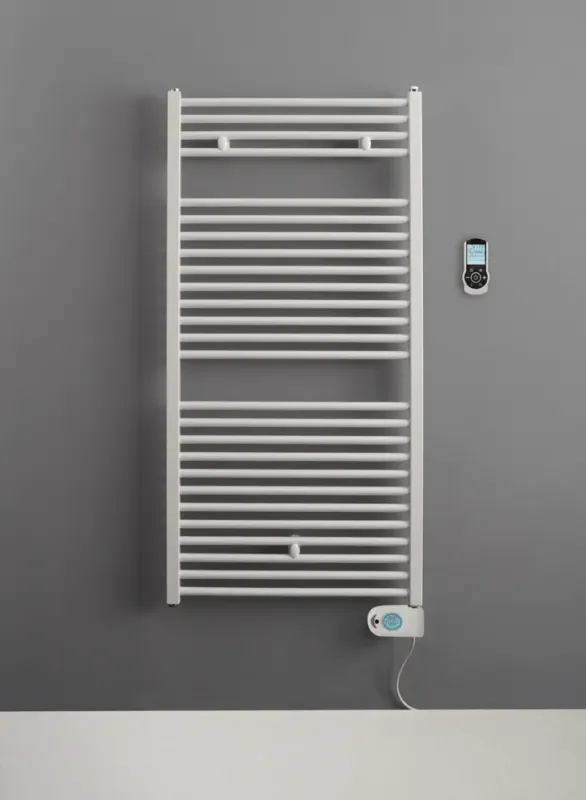 Instamat Robina elektrische handdoekradiator met witte thermostaat 181x60cm wit 1000W Meest Verkocht