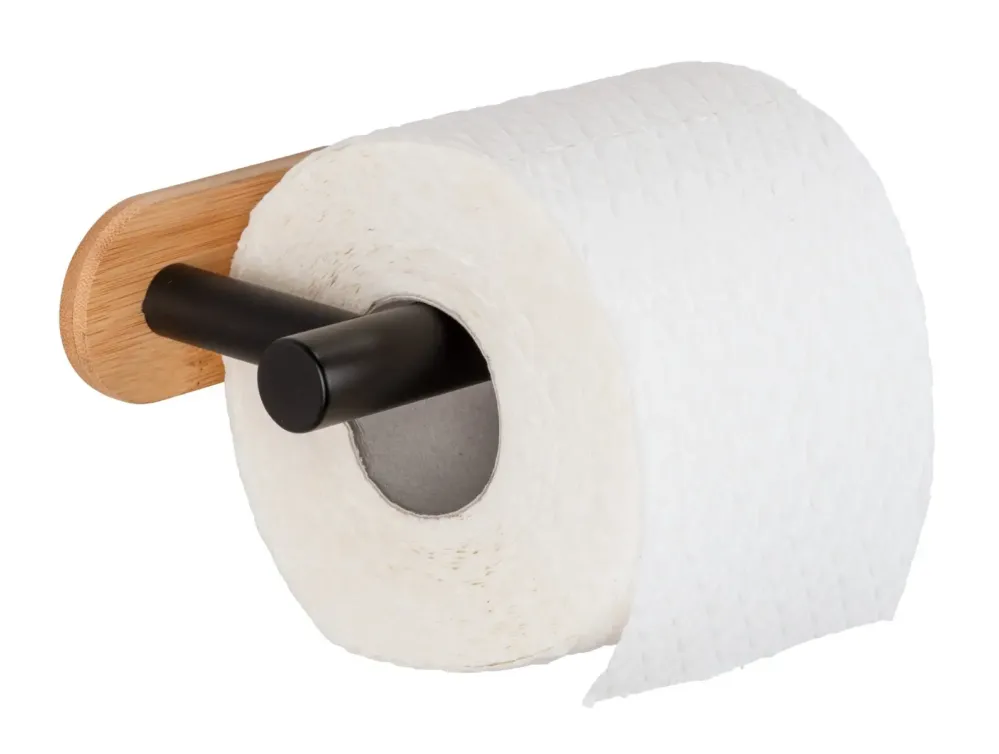 Wenko Orea Turbo-Loc Bamboo toiletrolhouder zwart mat Koop Vandaag