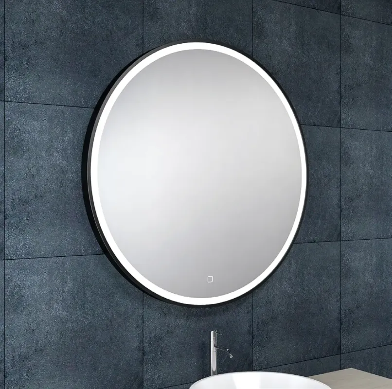 Mueller Celin ronde spiegel met LED verlichting 100cm zwart mat Aanbieding
