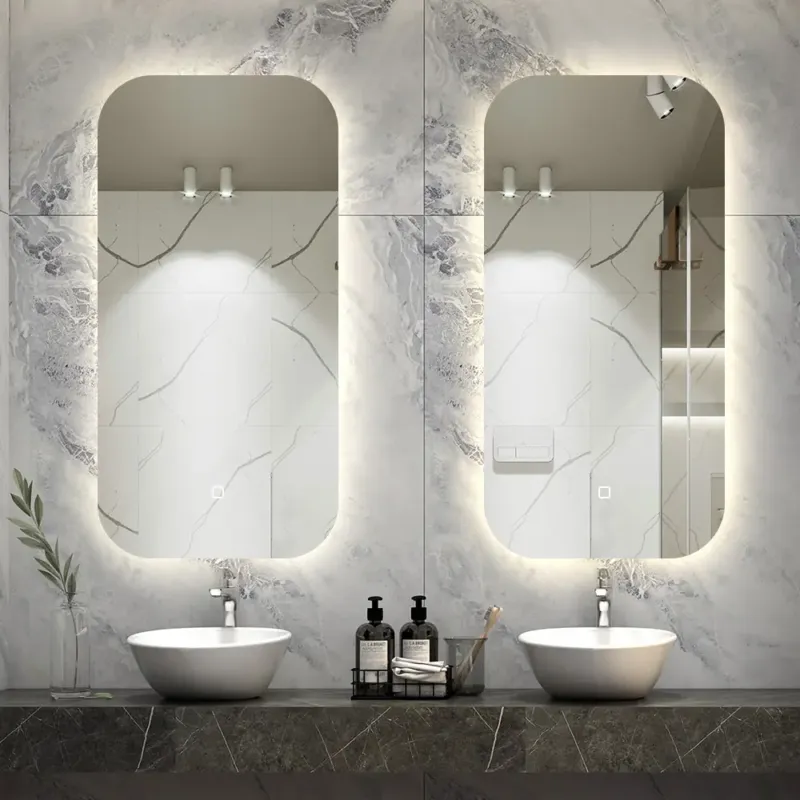 Set van 2 Saniclear Denver spiegels met LED verlichting 50x100cm incl. spiegelverwarming Laatste Kans
