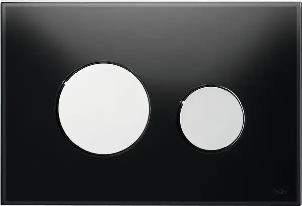 Uitverkoop TECE Loop drukplaat glas zwart toetsen glans chroom
