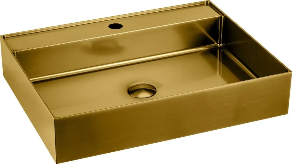 Sapho Aurum waskom met kraangat 55x42cm goud mat Flitsaanbieding