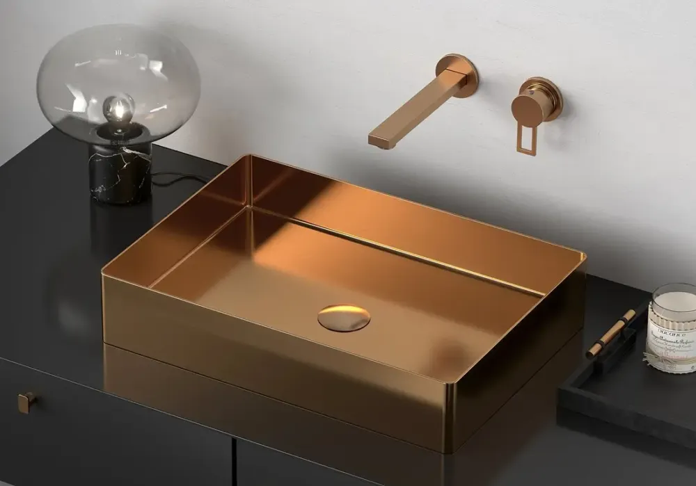 Sapho Aurum waskom zonder kraangat 50x35cm rosé goud Populair