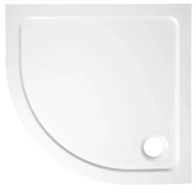 Premium Aqualine Tecmi kwartronde douchebak 80x80cm wit