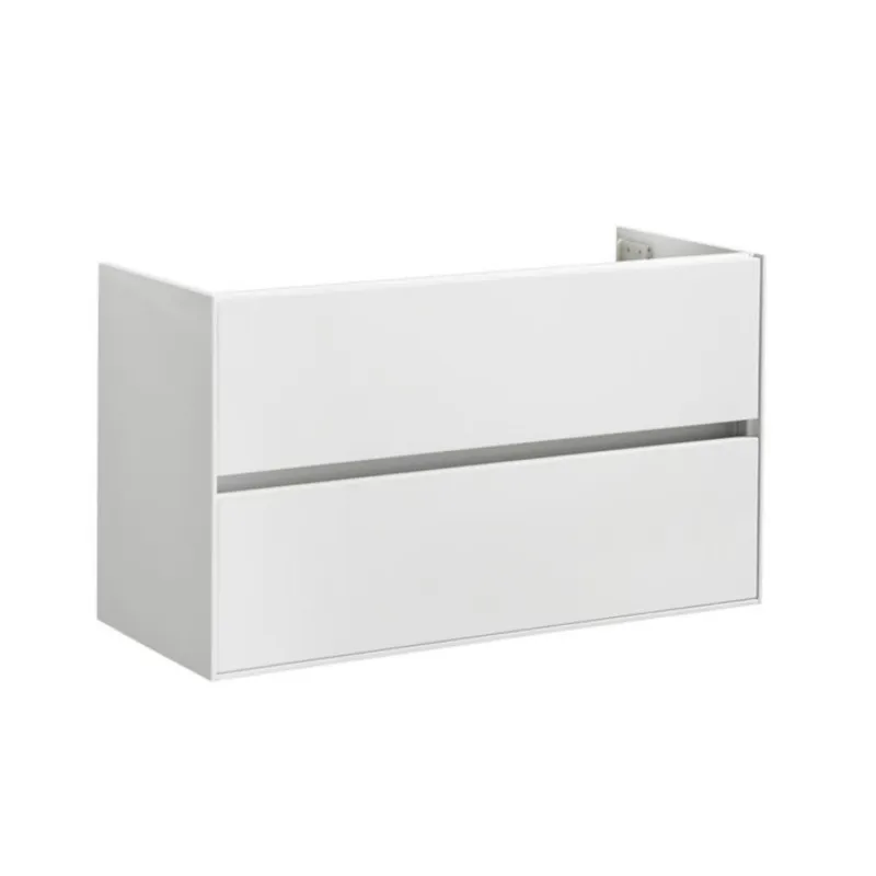 Weekendaanbieding Wastafelonderkast Sanilux Compact Greeploos Soft Close 100x38x56 Hoogglans Wit