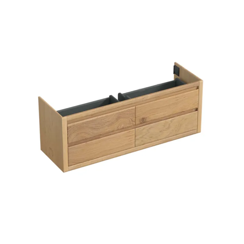 Seizoensaanbieding Onderkast Forzalaqua Gela 160x51x60 Cm 4 Softclose Lades Eiken Smoke