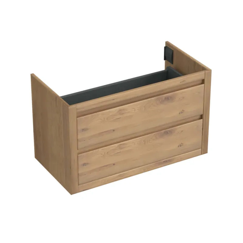 Onderkast Forzalaqua Gela 100x51x60 Cm 2 Softclose Lades Eiken Silver Oyster Op = Op