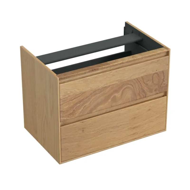 Op = Op Onderkast Forzalaqua Reno 80x51x60 Cm 2 Lades Softclose Eiken Smoke