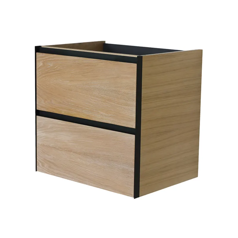 Meest Verkocht Wastafelonderkast met 2 Laden Wiesbaden Lotus 60x45.2 cm Naturel Eik / Mat Zwart