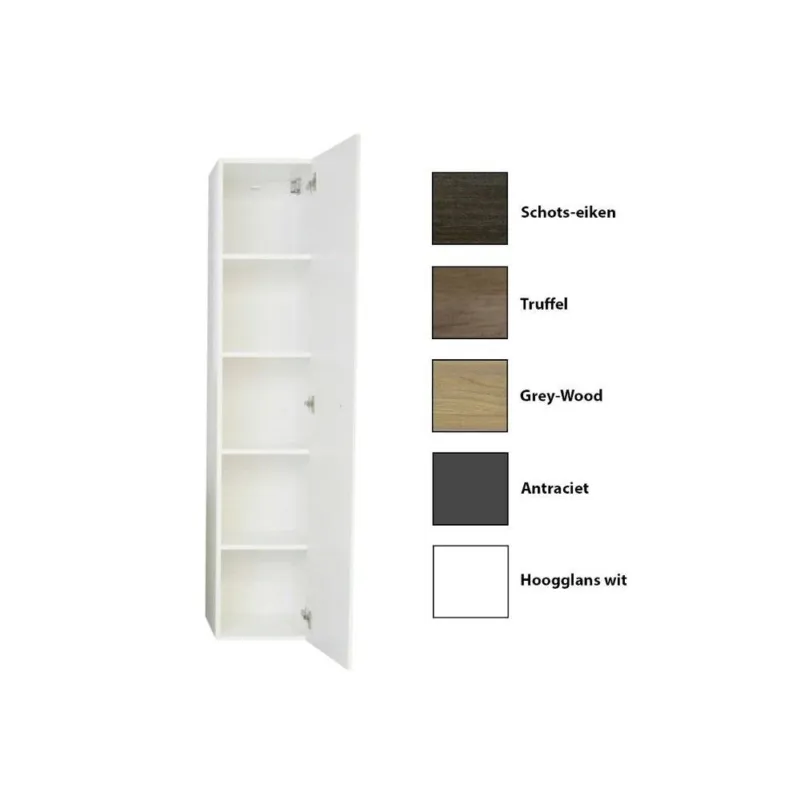 Kolomkast Sanicare Q15 1 Soft-Closing Deur 160x33,5x32 cm Hoogglans Wit Gereduceerde Prijs