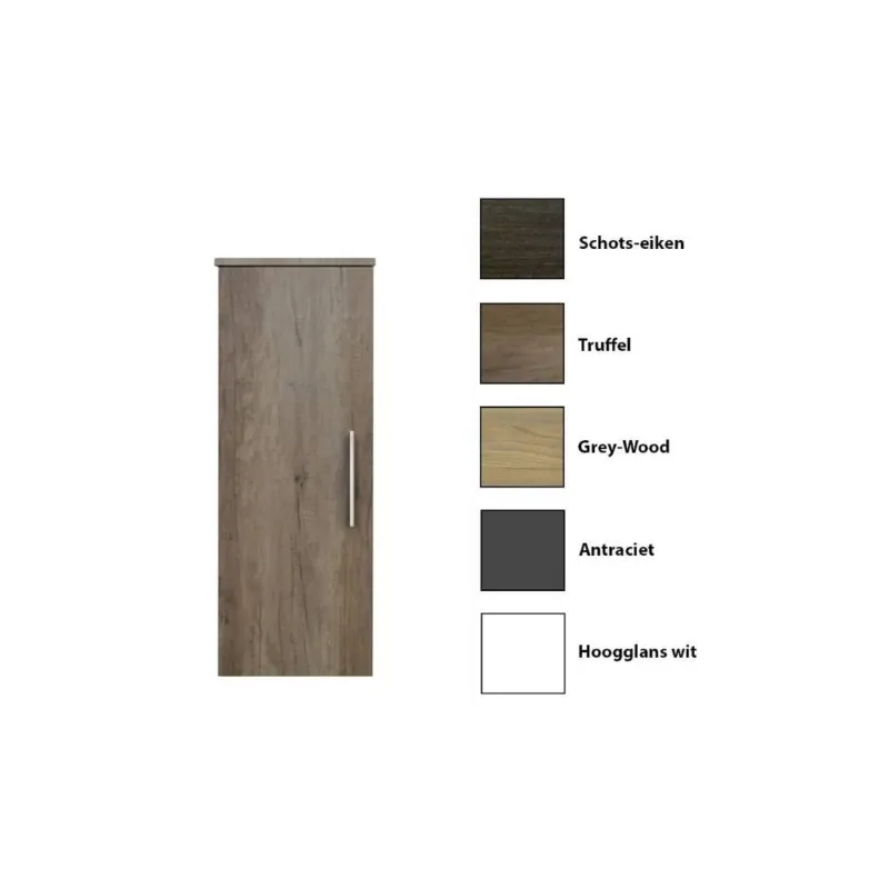 Speciale Aanbieding Kolomkast Sanicare Q15 1 Soft-Closing Deur 90x33,5x32 cm Grey-Wood