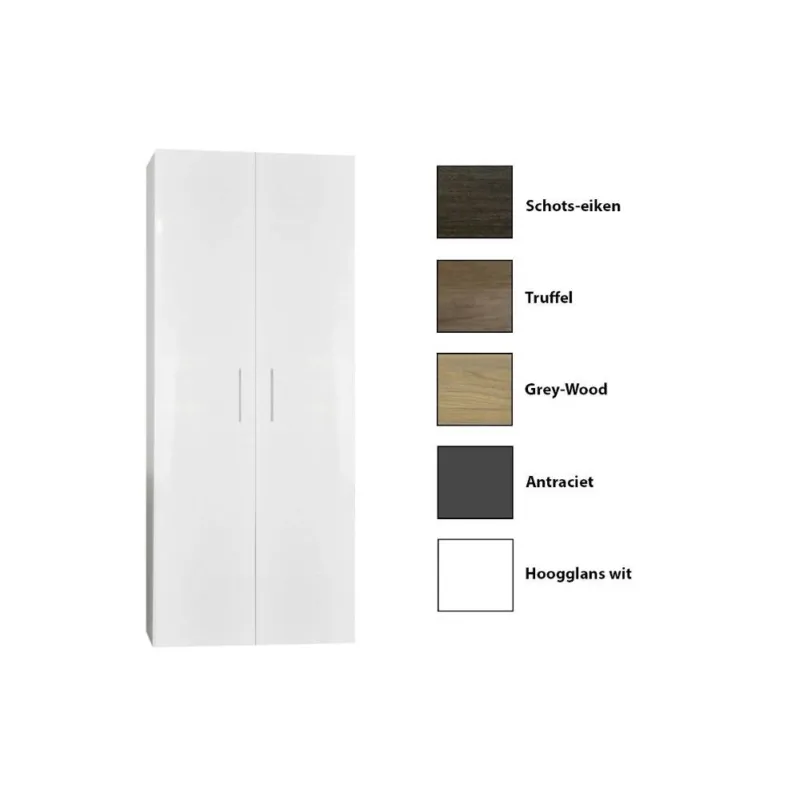 Kolomkast Sanicare Q15 2-Deurs Soft-Closing 160x67x32 cm Grey-Wood Veilige Betaling