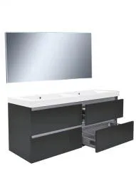Wiesbaden Vision meubelset (incl. spiegel) 120 cm hoogglans grijs Gereduceerde Prijs