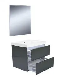 Wiesbaden Vision meubelset (incl. spiegel) 60 cm hoogglans grijs Seizoensaanbieding