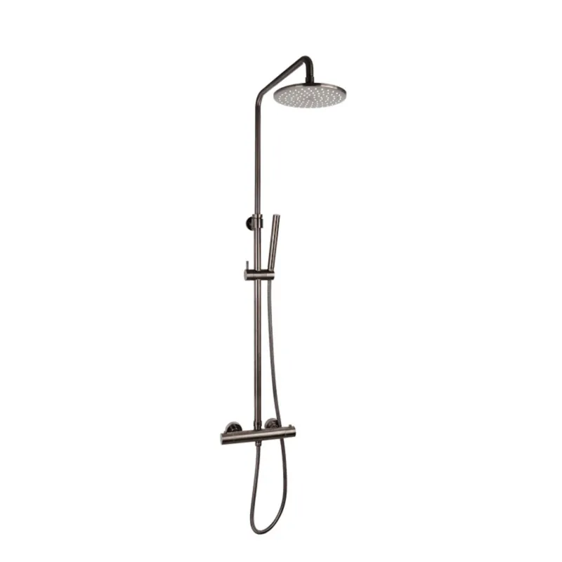 Regendoucheset Opbouw Sanilux Blair Thermostatisch Douchekop 30 cm Gunmetal Voordeelprijs