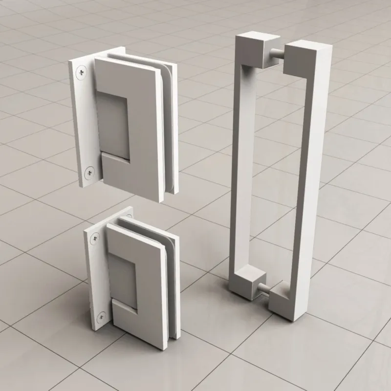 Speciale Aanbieding Scharnierset + Hendel tbv Nisdeur Wiesbaden Zonder Profiel Mat Wit